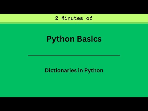 Python Tutorial Python Dictionaries In 2 Minutes