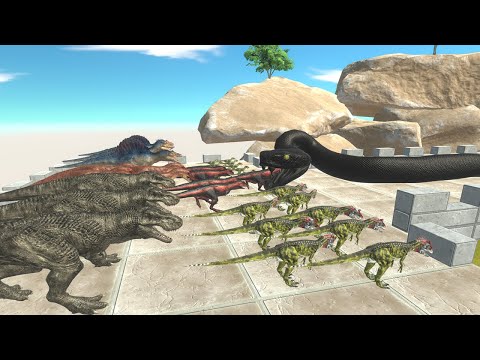 SPEED RACE Carnivorous Dinosaurs vs Black BAMA Mountain Death Fall - Animal Revolt Battle Simulator