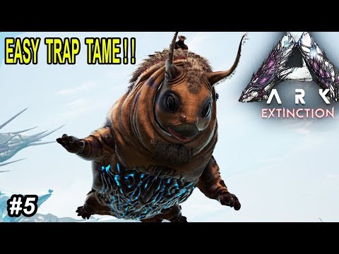 Ark EASY GASBAG TRAP TAMING!! Sausage on Legs!!  Ark Survival Evolved Extinction Gameplay Ep 5