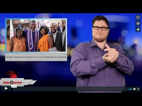 Nurse graduates from NYU after working as janitor (ASL - 5.23.19)