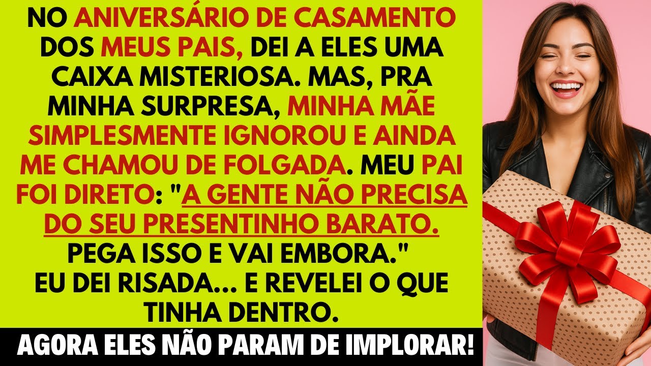 Meus pais desprezaram meu presente no aniversário de casamento — até verem o que tinha na caixa...