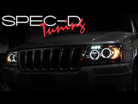 SPECDTUNING INSTALLATION VIDEO: 1999 - 2004 JEEP GRAND CHEROKEE HALO LED PROJECTOR HEADLIGHTS