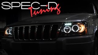 SPECDTUNING INSTALLATION VIDEO: 1999 - 2004 JEEP GRAND CHEROKEE HALO LED PROJECTOR HEADLIGHTS