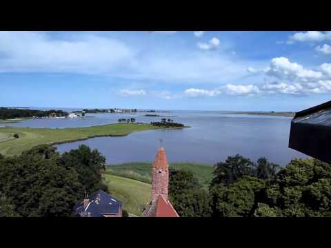 Kirchturm Gristow: Blick nach Rügen, Lubmin, Greifswald, Insel Riems, Bodden