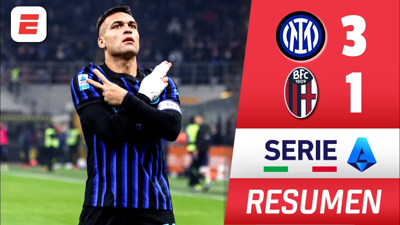 SHOW DE LAUTARO MARTÍNEZ y EL INTER LE GANA 3-1 al BOLOGNA y TOMA LA CIMA | Resumen | Serie A