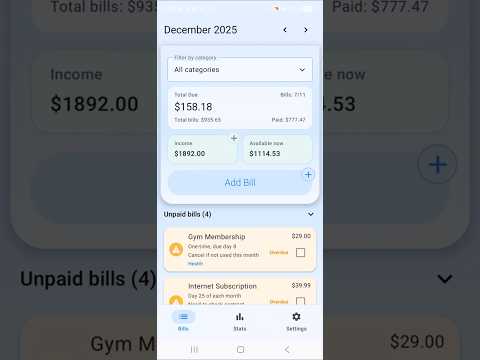 Billiary - Bill Tracker