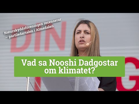 Recension av Vänsterpartiets Nooshi Dadgostars partiledartal i Almedalen