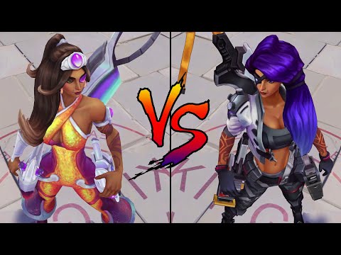 Space Groove Samira vs PsyOps Samira Skin Comparison Spotlight (League of Legends)
