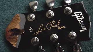Gibson Les Paul Electric Guitar Snapped Neck Headstock Repair
