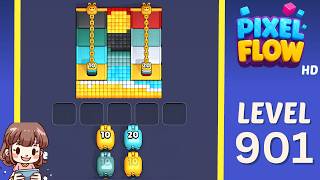 Pixel Flow Level 901 Solution Walkthrough