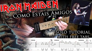 Iron Maiden - Como Estais Amigos Janick Gers's solo lesson (with tablatures and backing tracks)