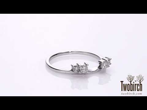 0.25 ct. Graduated Four Stone Shared Prong Set Ring Wrap - TwoBirch TB-WRAP-0004-WG-E