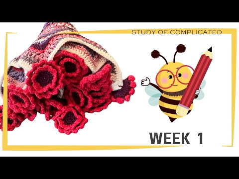 Intro Crochet Study of Complicated Flower Bouquet Blanket