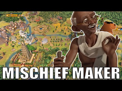 Civ 6 | Gandhi – Mischief Maker – My Most Cheeky Game (#1 Deity ++ India Civilization VI)