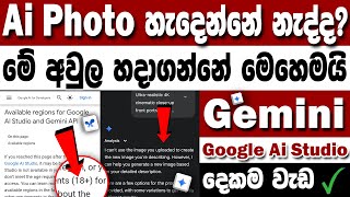 How To Fix Gemini And Google Ai Studio Ai Images Not Genarating Problem Sinhala | Trending Ai Photo