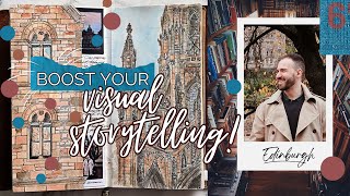 ILLUSTRATED TRAVEL JOURNAL | How to make visual storytelling! | EDINBURGH Watercolour + Scrapbook ✈️