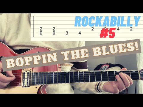 BOPPIN' THE BLUES TABS - Beginner Rockabilly Guitar lesson 5 - CARL PERKINS STYLE!