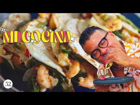 Toasty, Cheesy Tacos Gobernador (Shrimp Tacos) | Mi Cocina with Rick Martinez