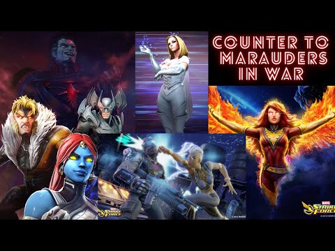 War attack on Marauders with X-Men in war gameplay- Marvel Strike Force