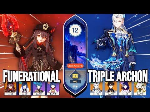 4.1 NEW SPIRAL ABYSS | C1 Hu Tao & C0 Neuvillette Triple Archon | Floor 12 - 9⭐