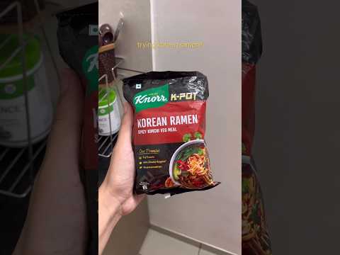 Day 18/100 | trying korean ramen🤤 *spicyyyy* #shorts #youtubeshorts
