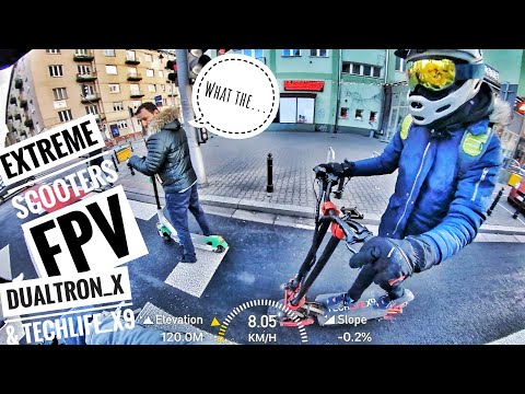 DUALTRON X & TECHLIFE X9 (ZERO11X) FPV RIDE/STRESS TEST - EXTREME Kickscooters Invade Warsaw #2
