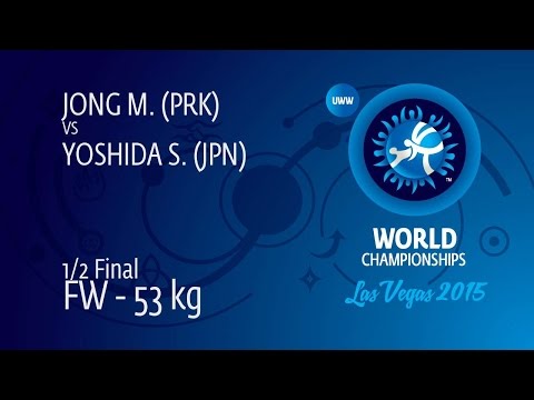 1/2 FW - 53 kg: S. YOSHIDA (JPN) df. M. JONG (PRK), 5-2