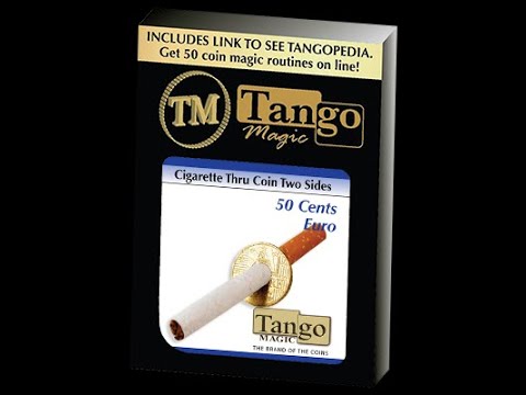 Cigarette Thru 50 Eurocent Coin Double Sided by Tango Magic @dynamitemagicshop