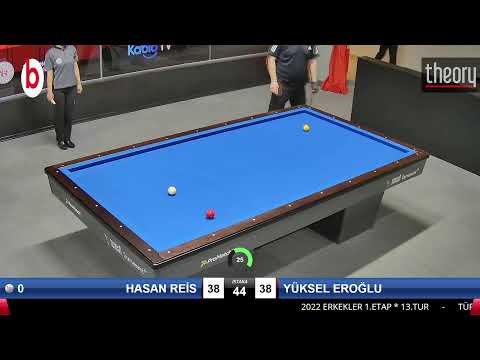 HASAN REİS & YÜKSEL EROĞLU Bilardo Maçı - 2022 ERKEKLER 1.ETAP-13.TUR