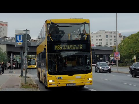 Ausfahrt der Buslinie M48 und M85 mit DL08 3366 und MBGN20 von der Bushaltestelle Innsbrucker Platz