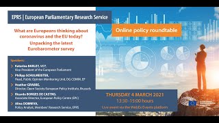 EPRS online policy roundtable | Latest Eurobarometer survey: What are 