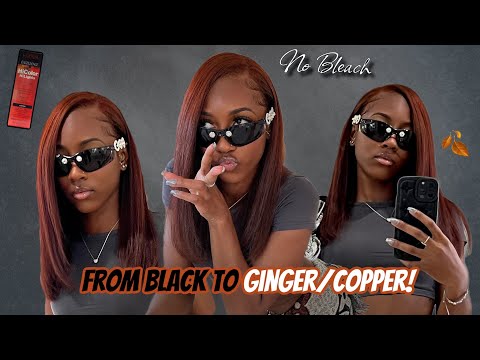 Dying My Natural Hair from Black to Ginger 🍂 | NO...