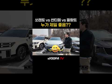 쏘렌토 vs 필랑트 vs 싼타페 최고의 중형 SUV 하이브리드.?!