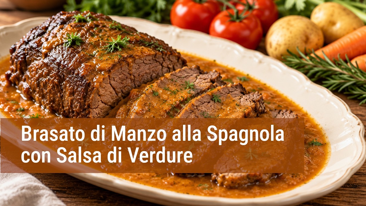 Anteprima video di Brasato di Manzo alla Spagnola con Salsa di Verdure | Ricetta senza vino