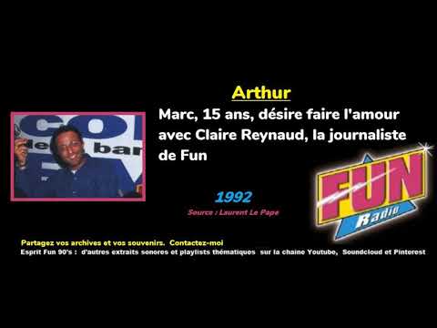 Arthur reçoit Marc qui veut faire l'amour avec Claire Reynaud, journaliste à Fun Radio (1992)