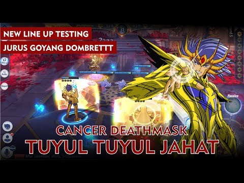 Cancer Deathmask In Battle "New Line Up Testing" - Saint Seiya Awakening