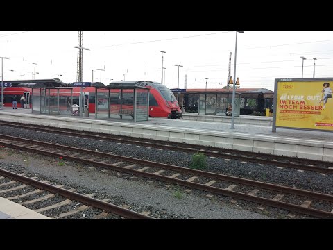 Franken-Thüringen-Express (RE 20) fährt in Schweinfurt Hbf aus.