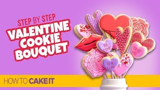 Valentine Cookie Bouquet by Megan Warne | How To Cake It Step By Step