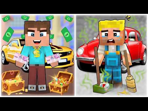 THE LIFE OF THE RICH CHILD AND THE POOR CHILD! 😱 - Minecraft