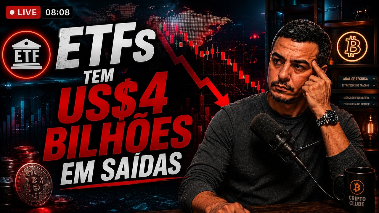 Bitcoin HOJE - ETFs  Tem US$ 4 bilhões Saídas - Analisando Ações Mercados e ETFs - Day Trade Cripto