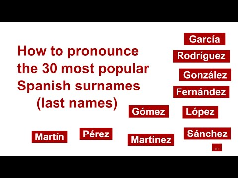 How to pronounce the 30 most popular Spanish surnames