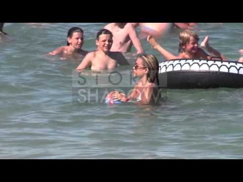 Sylvie Meis having fun in St Tropez with her son