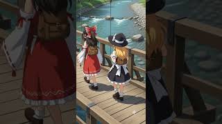 【AI】自然の中を散策する霊夢と魔理沙2   #shorts