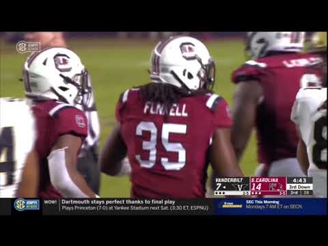 2019 USC vs Vanderbilt - Daniel Fennell Tackle for Loss