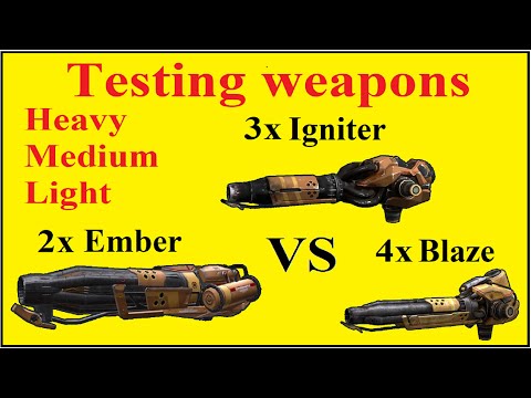 Flame weapon comparison BLAZE IGNITER EMBER war robots