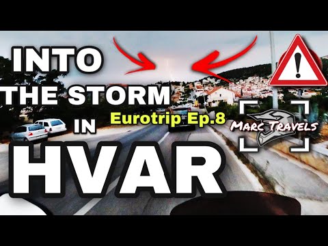 INTO THE STORM in HVAR / Croatia, Eurotrip on my 30y old HONDA DOMINATOR, Episode 8 -MARC TRAVELS