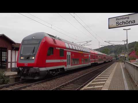 4K Freight & Passenger loco hauled trains around the Elbe Valley / Elbtal, Germany - October 2019