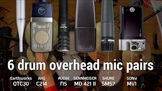 Video thumbnail for 6 drum mic overheads: Earthworks QTC30 vs AKG 214 AUDIX f15 SENNHEISER MD 421 II SHURE SM57 SONY MV1 by SIC MIC