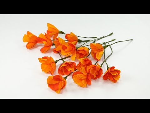 DIY Crafts: Duplex Crepe Paper Flowers (Orange Poppy Flower Craft)