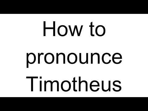 How to Pronounce Timotheus (German)